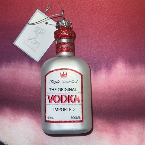 VODKA Glass Christmas Ornament NWT - Picture 1 of 3
